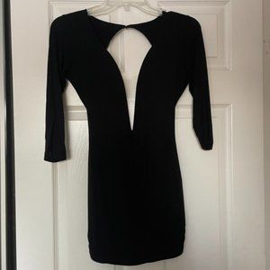Black Low Cut Mini Clubbing Dress